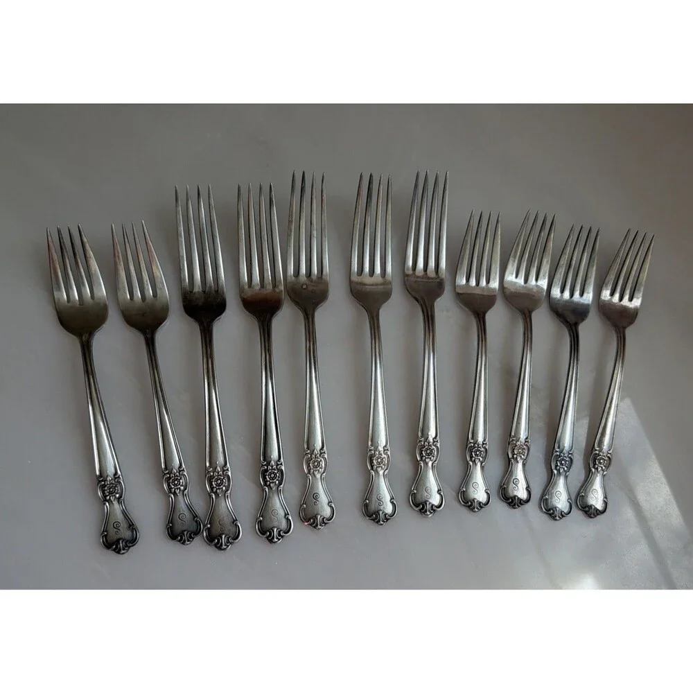 Vintage Old Company Signature Rose Silver Plate 